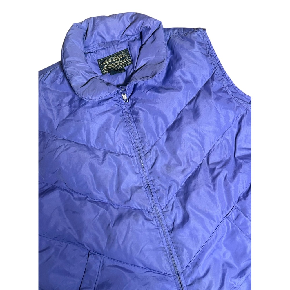Eddie Bauer Goose Down Puffer Vest Large Lavender Vintage Outdoor Sleeveless
